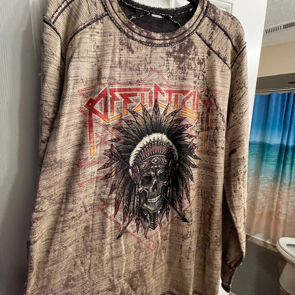 XXL Mens reversible thermal Affliction shirt